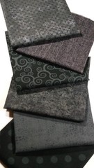 Halloween Black Gray Polka Dot Primitive Calico Cotton Quilt Fabric Scrap Lot