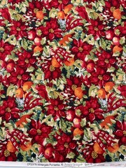 WINTERGATE POINSETTIA #CP32876 By Susan Winget Christmas Fruits Flowers 1.66 yds