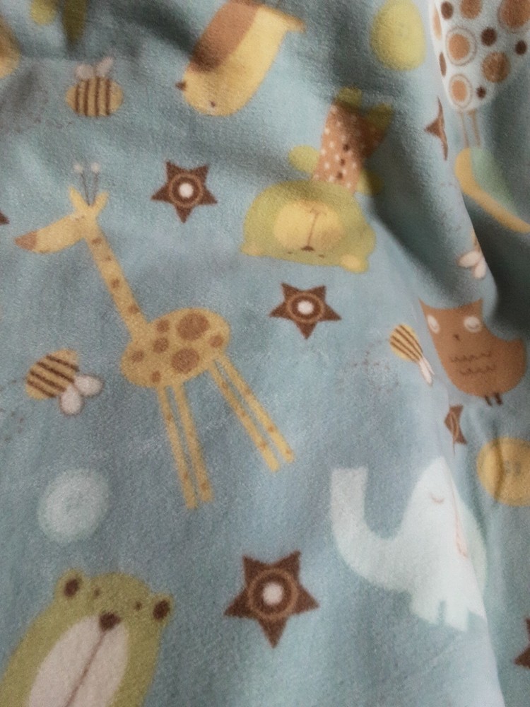 Handmade Big Animals Tied Fleece Blanket 60 L X 36 W Multicolor