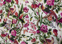 CHARLES BURGER CURTAIN FABRIC DESIGN Phesans 5.2 METRES PEONY 100% LINEN