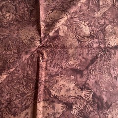 2.1 YD Brown Fish Batik Fabric Cotton