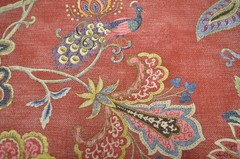 Adventurer Pomegranate Red Jacobean Floral with Animals P/K Lifestyles Fabric