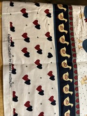 Heart & Ducks 1/2 Yard Single Border Cotton Fabric New