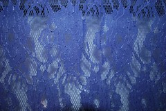 Crochet Lace Nylon Knit Fabric Floral Deep Periwinkle color by the yard
