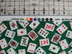 REMNANT Novelty Mini Poker Cards Green Mini Delights ROBERT Kaufman 12″x22″