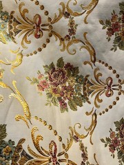 BEIGE GOLD Multicolor Floral Upholstery Drapery Brocade Fabric (54 in.) Sold BTY