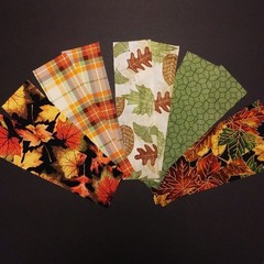 AUTUMN LEAVES (10) 2.5″x9″ Fabric Strips, For Craft Projects-Quilts-Junk Journal