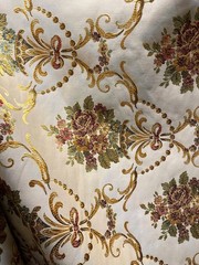 BEIGE GOLD Multicolor Floral Upholstery Drapery Brocade Fabric (54 in.) Sold BTY