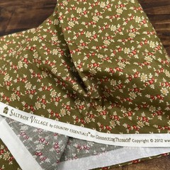 Saltbox Village Country Essentials Olive Green Cotton Fabric 44.5”x35.5”
