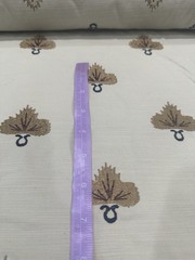 Embroidered August Putty Cognac 2.5 yd Upholstery Interiors fabric leaf