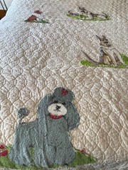 Vintage Olde Kentucky Coverlet Quilt Cotton Fabric Children Dogs 1960s