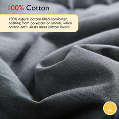 100% Cotton Filled Comforter, Premium Upgraded Cotton Bed Quilt Suitable for All