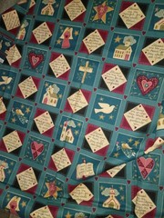 74 X 45 vtg. 90’s cotton fabric by Fabric Traditions Patchwork Country Blessings
