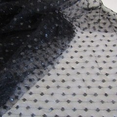 1/2 Yard by 62″ Wide Black Stretch Lace Fabric