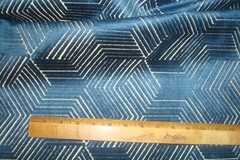 1 of 7 yds Richloom Cut Velvet Fabric Valor Denim Blue Upholstery 57″w BTY