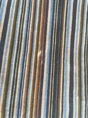 Striped Raised Chenille Velvet Blue Brown Upholstery Fabric 55×62