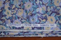 21″ Long, Vintage, Cream Lavender Blue on Navy Quilting Cotton, Peter Pan, N640
