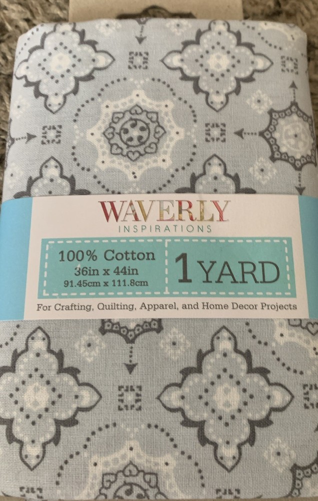 Waverly Inspirations 36″ x 44″in, One Yard Cotton Precut Howdy Silver New