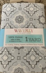 Waverly Inspirations 36″ x 44″in, One Yard Cotton Precut Howdy Silver New