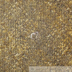BonEful Fabric FQ Cotton Quilt VTG Brown Gold BATIK Black Dot Swirl Scroll Tonal