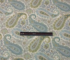 BALLARD DESIGNS DAYNA SPA BLUE PAISLEY FLORAL MULTIUSE FABRIC BY YARD 54″ WIDE