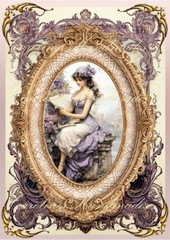 Victorian Gypsy Lady Designer Cotton Fabric Quilt Block Multi-size