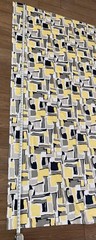 VTG Fabric Geometric Black-Yellow-Gray-White Pattern 48″x97″ Exclusive For Joann