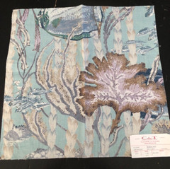 COWTAN & TOUT Maralago in Multi, Aqua 18″ Linen Nautical Fabric Sample