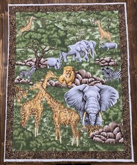 Lot Cotton Fabric Quilt Panel Cranston African Serengeti Safari Animal Patchwork