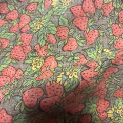 Unbranded Strawberries On Black Fabric 44” X 2 7/9