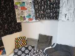 11 Pcs OF Quilting Fabric BLACK& WHITE MULTI ALL DIFFERENT SIZES &SHAPES