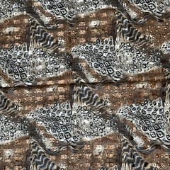Jo-Anne Fabric Sheer Animal Print Squares Cheetah Zebra Brown Blk 57″W 58″L 1+Yd