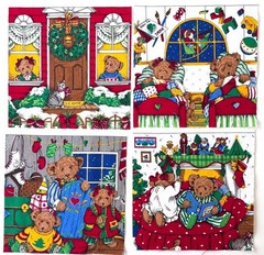 100 Quilt Fabric Squares 6.5″ x 6.5″ – Christmas – Santa, Bears, Snowmen, Rose