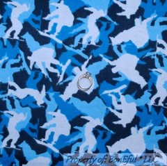 BonEful Fabric FQ Cotton Flannel Quilt Blue White Fox Winter Baby Animal Scenic