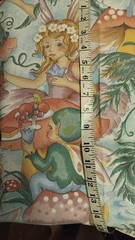 Gorgeous VINTAGE LARGE FAIRY Themed Fabric Remnant (150cm x 100cm)
