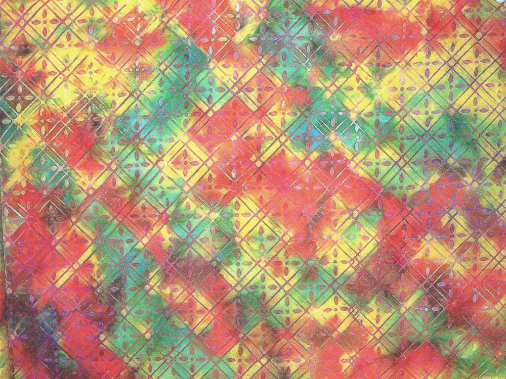 PREMIUM FABRIC FROM BATIK TEXTILES – BRIGHT COLORS WITH GRID OVERLAY -2 1/2 YDS