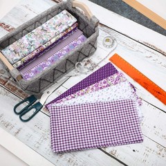 10 Pieces 20 x 20 Inch Quilting Patchwork Fabric Floral Patchwork Cotton Purple