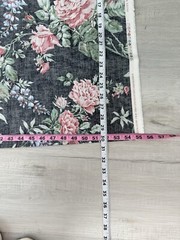 Waverly Sweet Brier Roses Black Vintage Floral Fabric Remnants Only Please Read