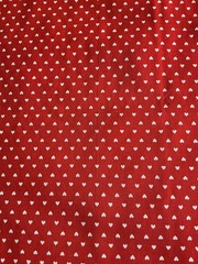 Valentine, Fat Eighth, Red with White Hearts 9” x 22” (cotton)