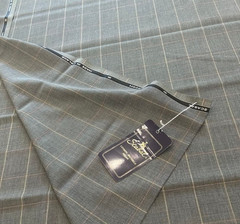 Scabal AIRCOM Wool Fabric Moss Green Plaid 2.0m / 2.2yd Summer Jacket England