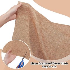 OLYCRAFT 19.7×57.5 Inch Beige Linen Speaker Grill Cloth Fabric…