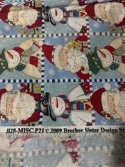 Santa, snowman small blocks print vintage Brother Sister Design 38″ x 45″