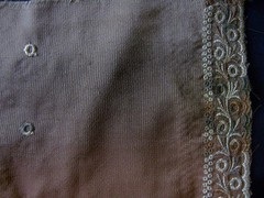 DESIGNER FABRIC COORDINATES TAUPE PEACH BROWN BEIGE OMBRE RICH EMBROIDERED BANDS