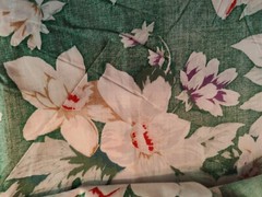 Cotton Blend Fabric Dark Green With Floral Pattern 5 1/2 Yards 40″ Wide Crantex