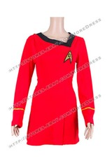 Uniform for Star Trek Cosplay Costume TOS Duty Girls Dress Red Cotton
