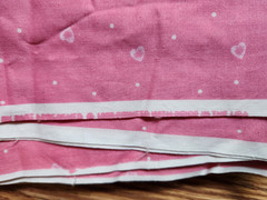 Dots and Hearts All Over pink cotton fabric, white hearts – 2 yards x 44″