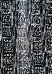 African Print, Satin Fabric – Black, White “Meroitic Chapter”, Yard or Wholesale