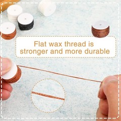 6 Pack Waxed Thread Leather Sewing Awl Replacement Spools, Repair 3 Colors