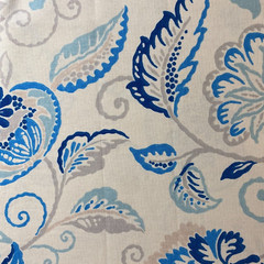 Richloom Blue Floral on Beige Background Home Decor Fabric – BY THE YARD