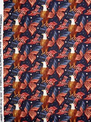 Patriotic American USA Eagle Flag Star Fabric By Yard Cotton Springs CP69629